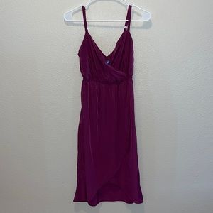 Buttons small purple fancy casual dress